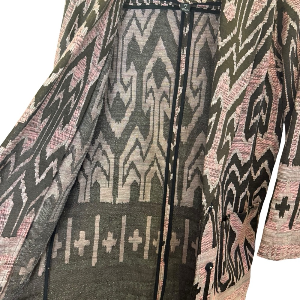 Scotch & Soda Pink and Brown Aztec Jacquard Blazer sz L - Picture 7 of 11